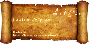 Levius Ágnes névjegykártya